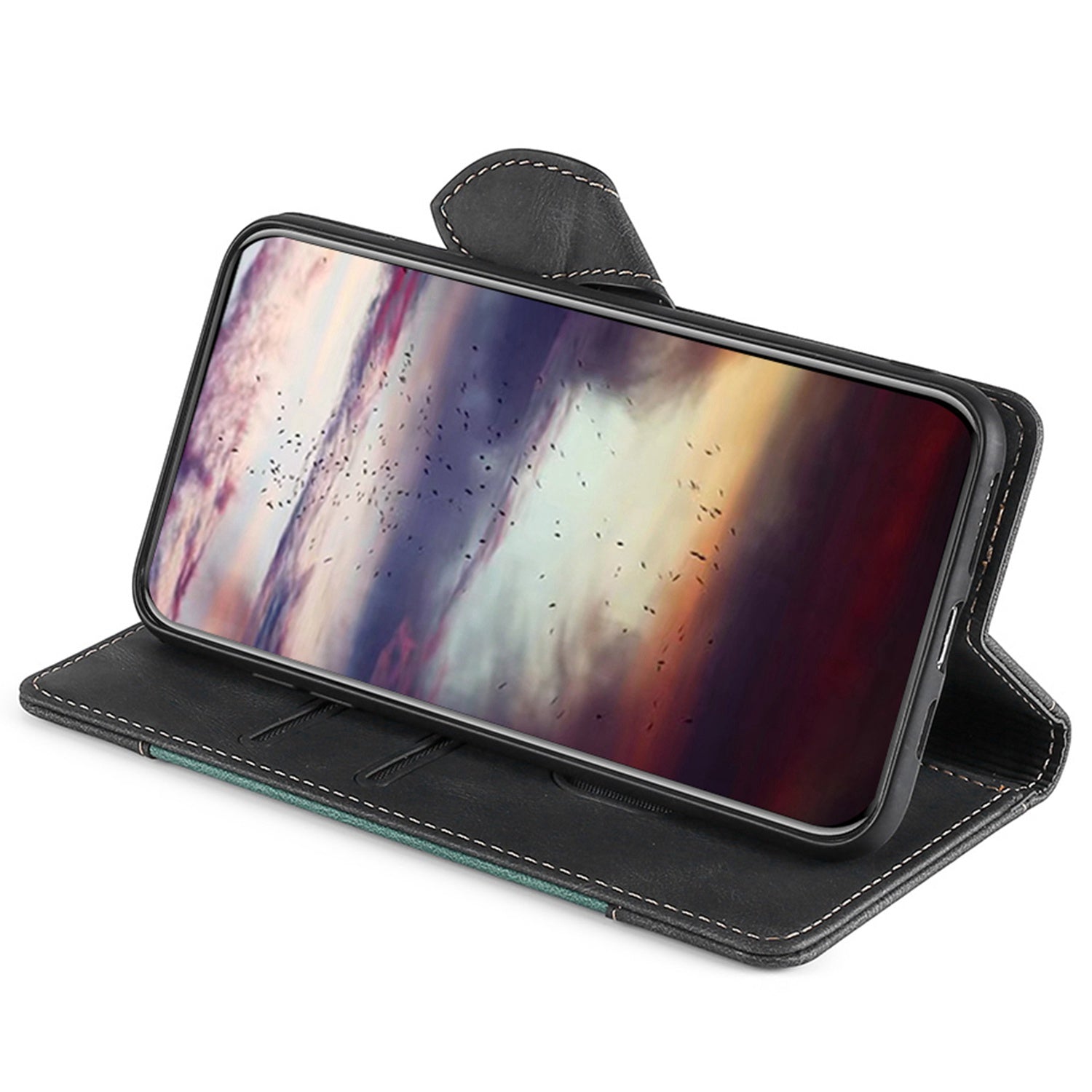 For Honor X50i+ 5G Wallet Case Skin-Feel Leather Stand Phone Cover - Black For Honor X50i+ 5G Wallet Case Skin-Feel Leather Stand Phone Cover - Black